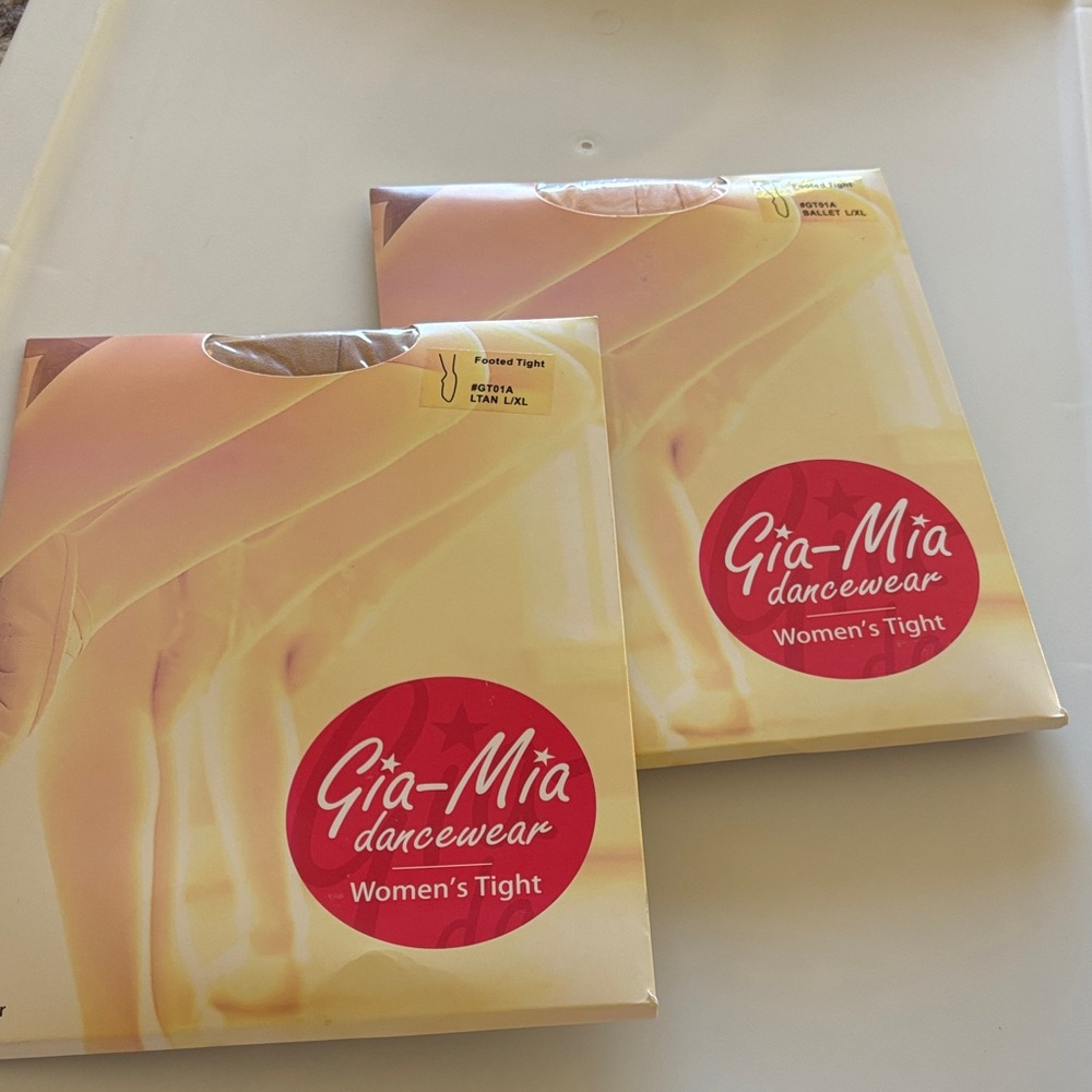 Dance Tights by Gia-Mia. 2 pack. Neutral and Ballet Pink.